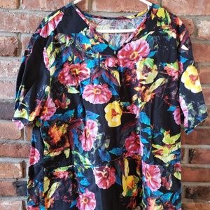 Floral Scrub Top 2x